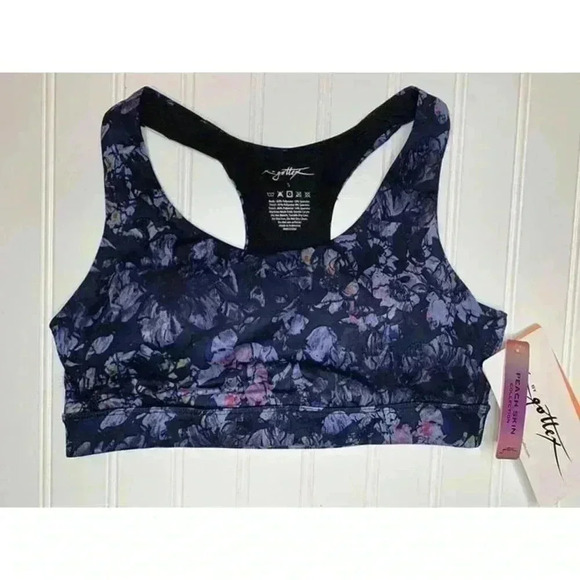 X by Gottex Active Racerback Sports Bra Dark Blossom Small NEW. 1249 - Picture 3 of 4